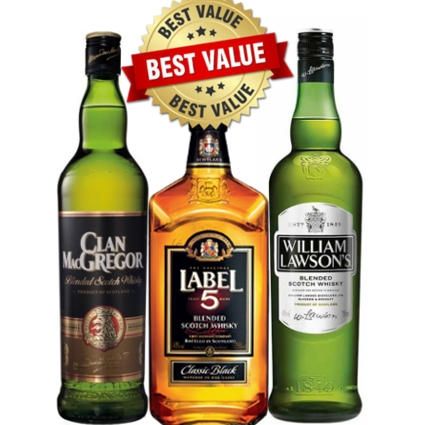 Pack Whisky Escocés MacGregor Label 5 William Lawsons