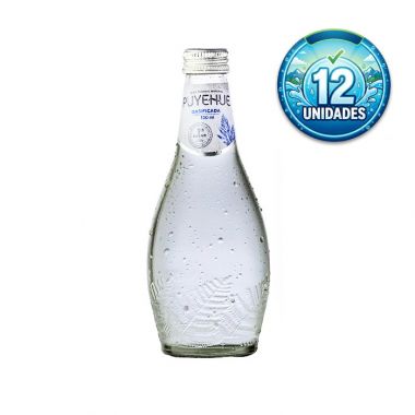 Agua Mineral Puyehue con gas vidrio 330cc (pack 12 unidades)